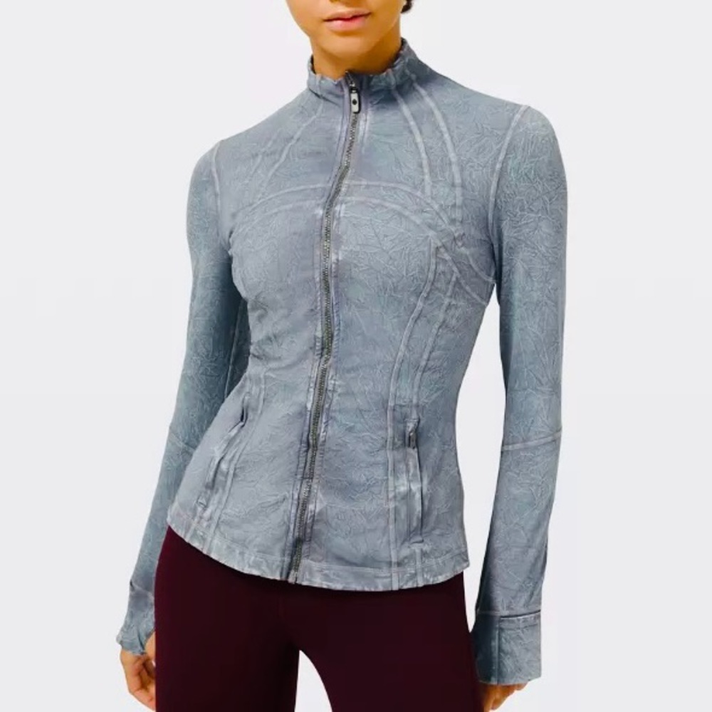Lululemon Define Jacket *Ice Dye Ice Wash Asphalt Grey Size 8 Full Zip